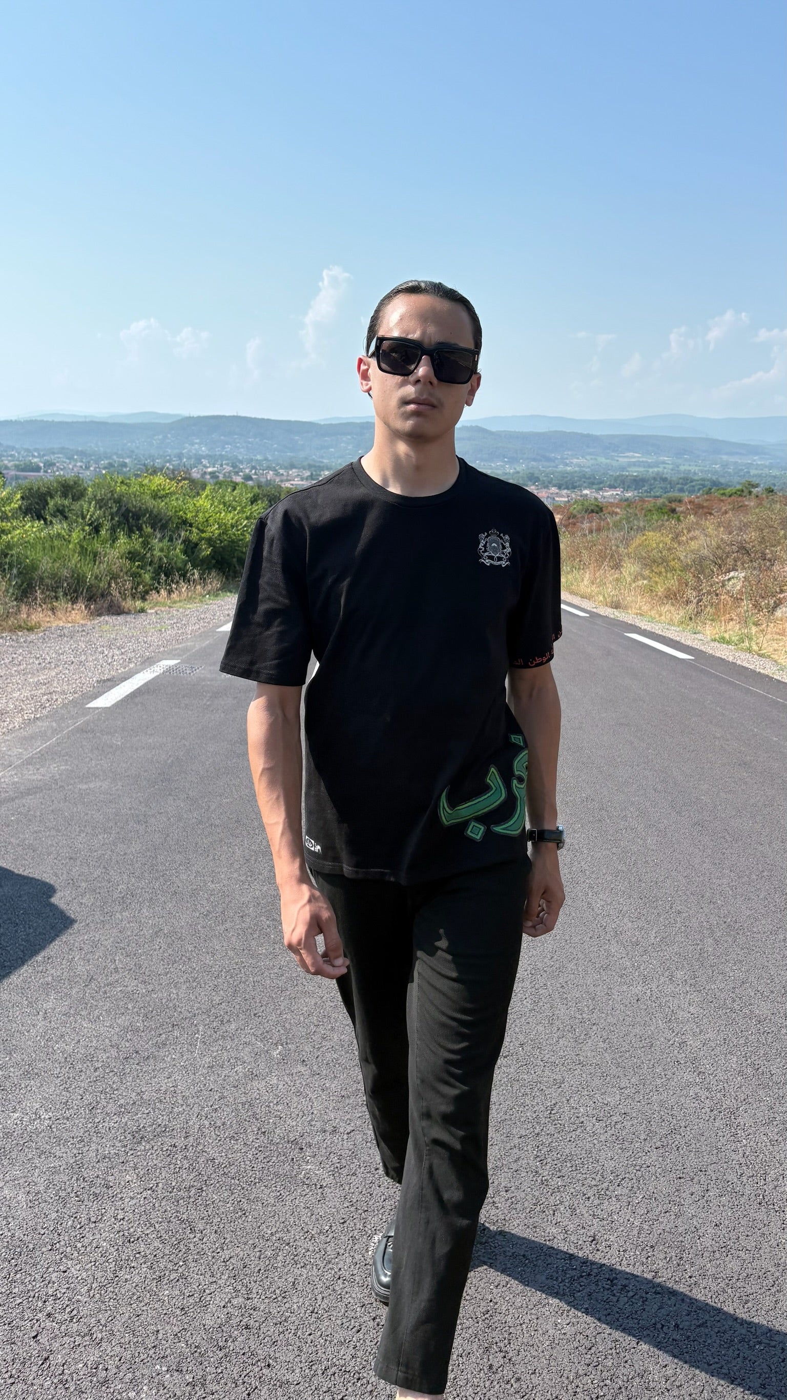 T-shirt Noir  "المغرب" – Design Marocain